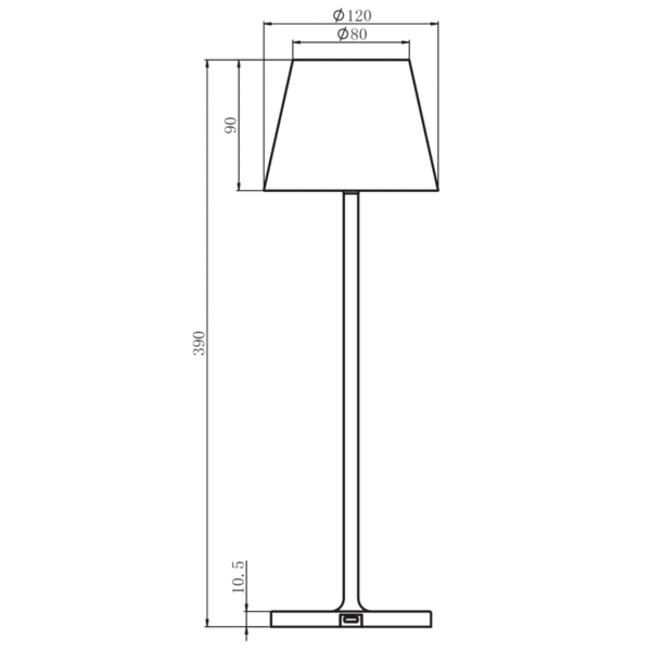 Ritning av trådlös bordslampa