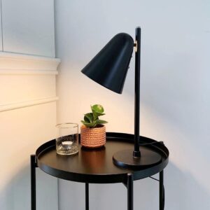 Capelo Sort bordlampe af genbrugsmetal m. sort skærm & Vækstlys LED