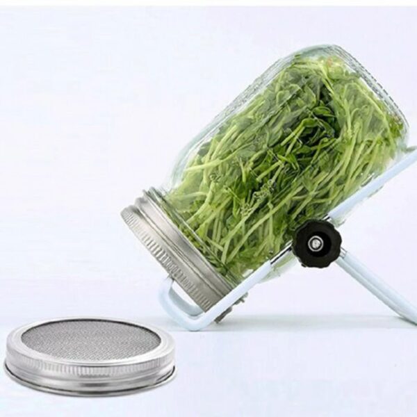 4pcs Organic Jars Cover Stainless Steel Sprouting Jar Lid Fit Wide Mouth Jar Filter Canisters Bar 1