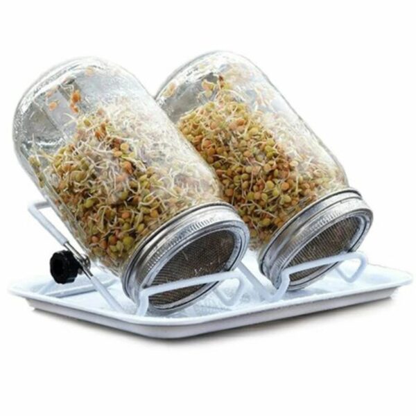 4pcs Organic Jars Cover Stainless Steel Sprouting Jar Lid Fit Wide Mouth Jar Filter Canisters Bar 1 2