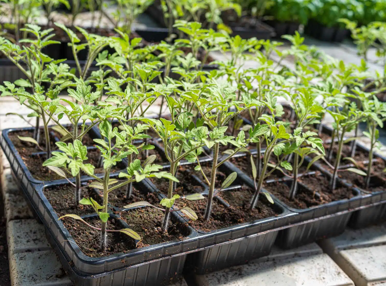 Tomatoes in seed tray - pre-germinated
