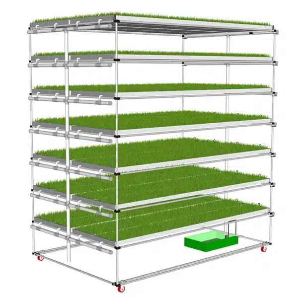 Microgreen growth system, straight with trays