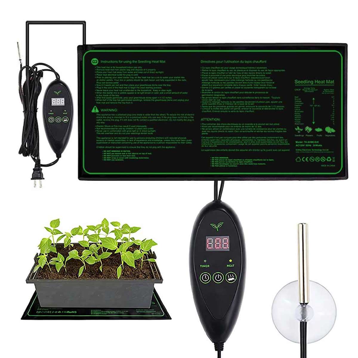 Billede af Varmemåtte for planter 25x50cm m digital termostat