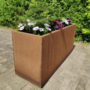 Corten steel planter box 120 x 40 x 55