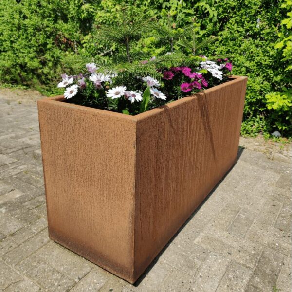 Corten steel planter box 120 x 40 x 55