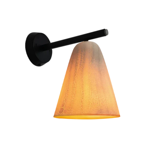 Sort/resin væglampe m vækstlys LED pære | dagslys