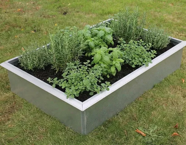 Upphöjda bäddar av galvaniserat stål (med skruvkant)