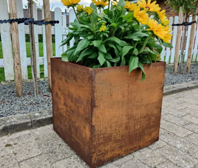 Plantekumme 3mm stålplade 50×50×50cm (skjulte hjul)