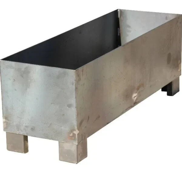 Plantekasse i 5 mm stålplate, 120x40x35 cm (med ben)