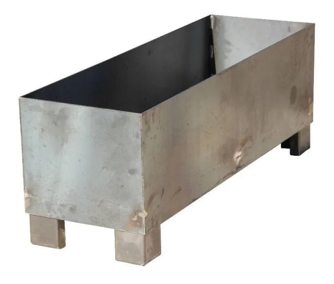 Plantekumme i 5mm stålplade, 120x40x35cm (med ben)