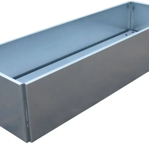 Plantekar i varmgalvanisert stål, 120x40x25 cm (skjulte hjul)