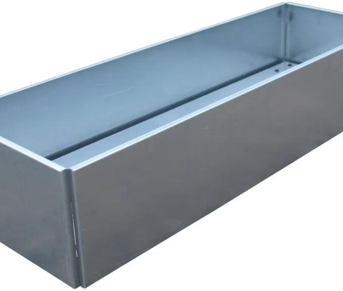 Plantekumme i varmgalvaniseret stål, 120x40x25cm (skjulte hjul)