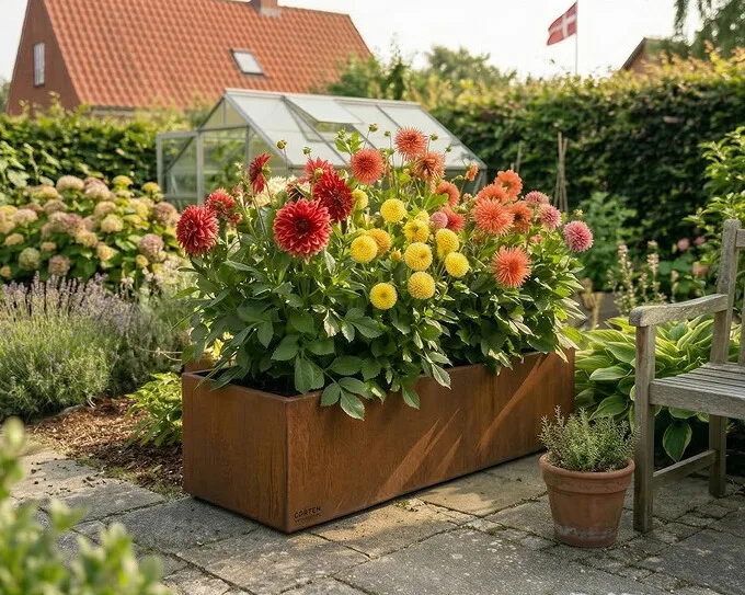 Plantekumme med Skjulte Hjul mål 120 x 40 x 25 cm