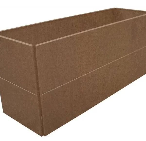 Plantekar i 5 mm rustfritt stål, 120x40x50 cm (skjulte hjul)