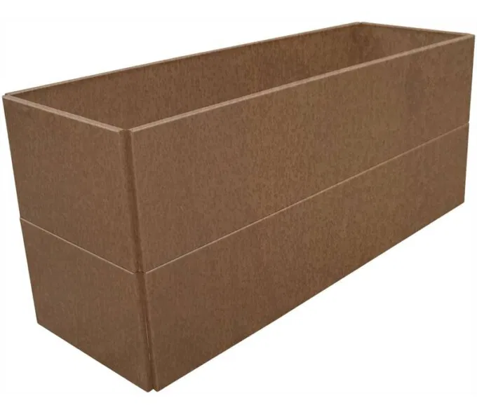 Plantekumme i 5mm rust stål, 120x40x50cm (skjulte hjul)