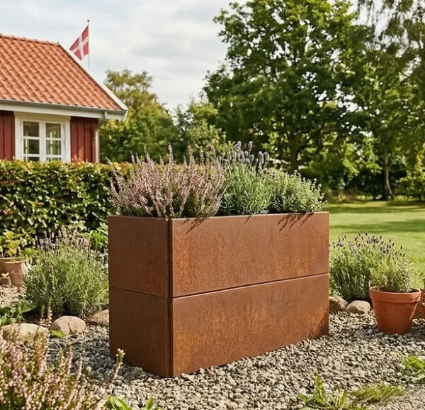 Planteringskärl med dolda hjul - med måtten 120 x 40 x 50 cm