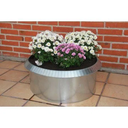 Rundt højbed i galvaniseret stål, højde 40cm (med sneglekant)