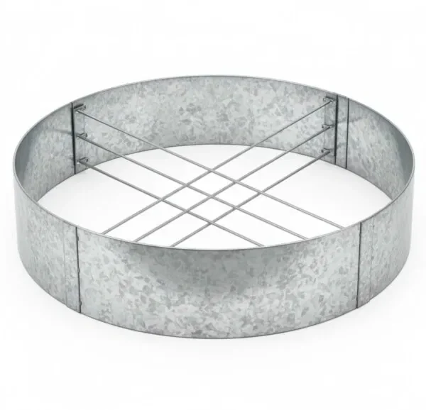 Rund upphöjd bädd i galvaniserat stål, höjd 40 cm (utan skruvkant)