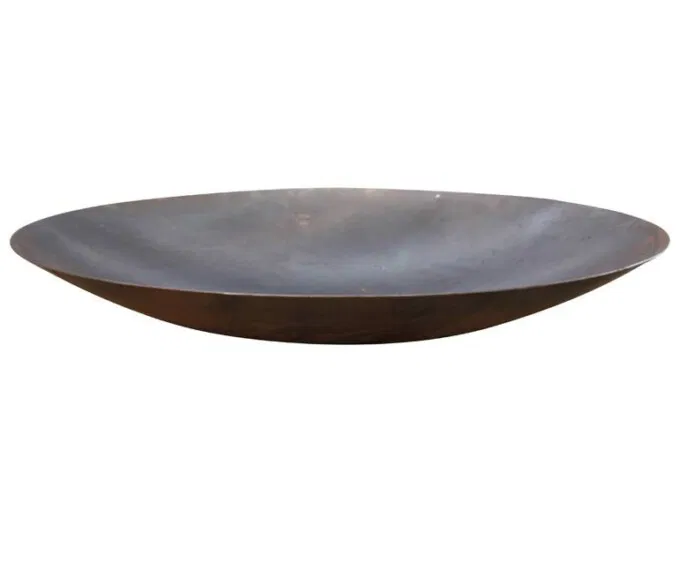 Spejlbassin Ø120 cm i Corten stål uden kant og med afløbshul