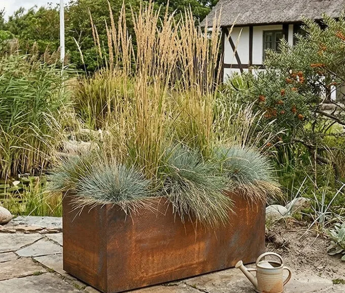 Plantekumme i 5mm stålplade, 100x35x50cm