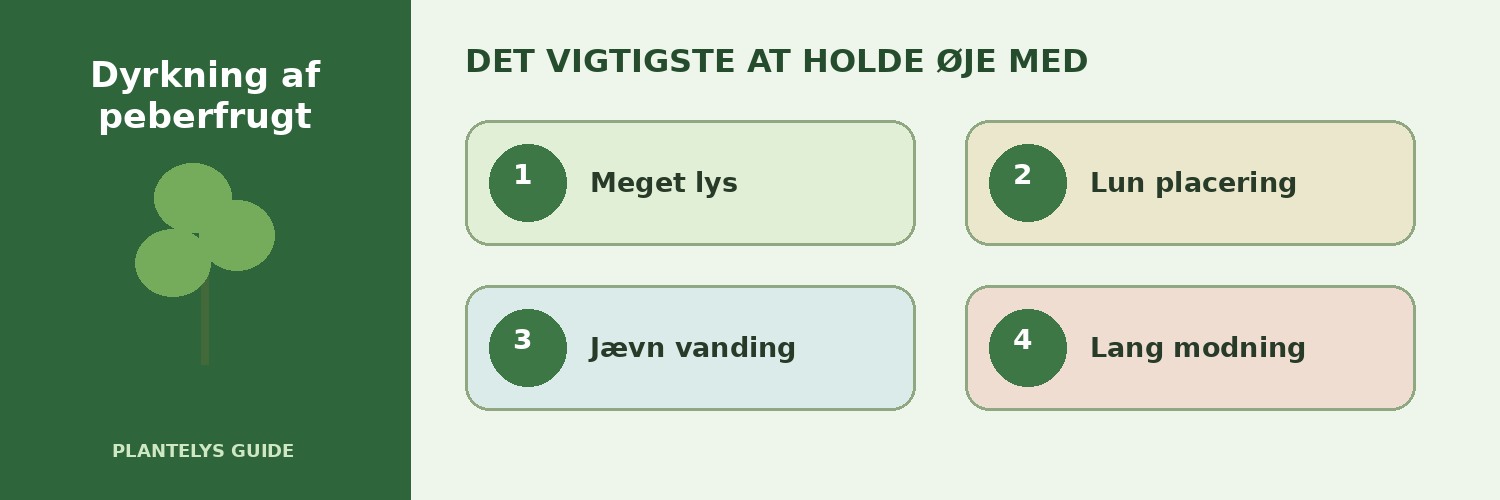 Dyrkning af peberfrugt – fra forspiring til modne frugter 2 De vigtigste forhold ved dyrkning af peberfrugt