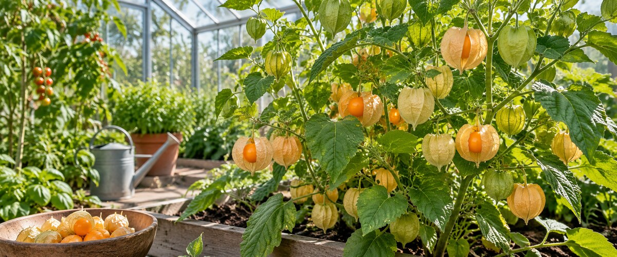 Plantelys 35 Physalisplante med modne frugter i papirlignende hylstre