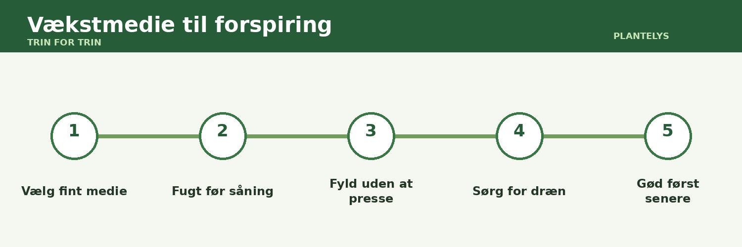 Såjord, kokos eller vækstmedie – hvad er bedst til forspiring? 1 Vækstmedie til forspiring vist som trin-for-trin-guide