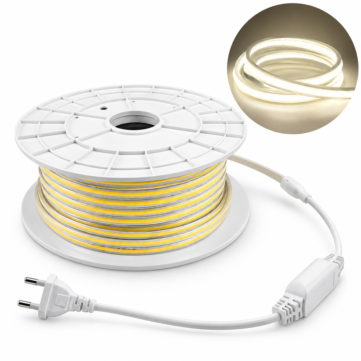230V COB LED bånd – 4000K – 1M | IP65 1 230V COB LED bånd 4000K IP65 med neutralt hvidt lys